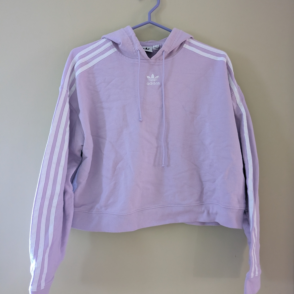 Adidas Light Purple Hoodie with White Accents